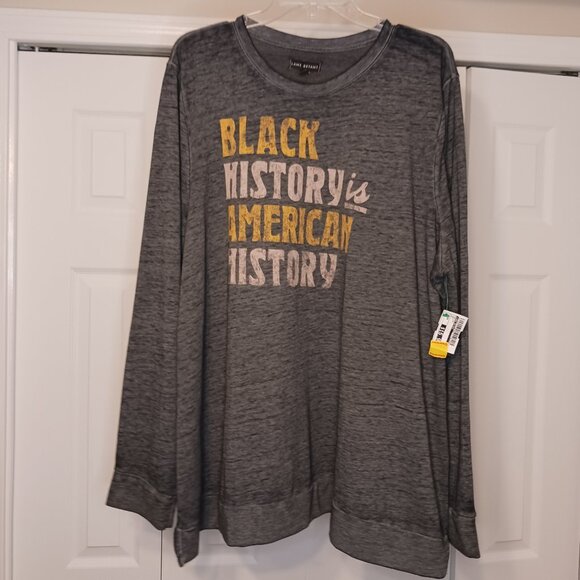 Lane Bryant Tops - NWT Lane Bryant Black/Gray Long Sleeve Top Size 26/28 (4X)
